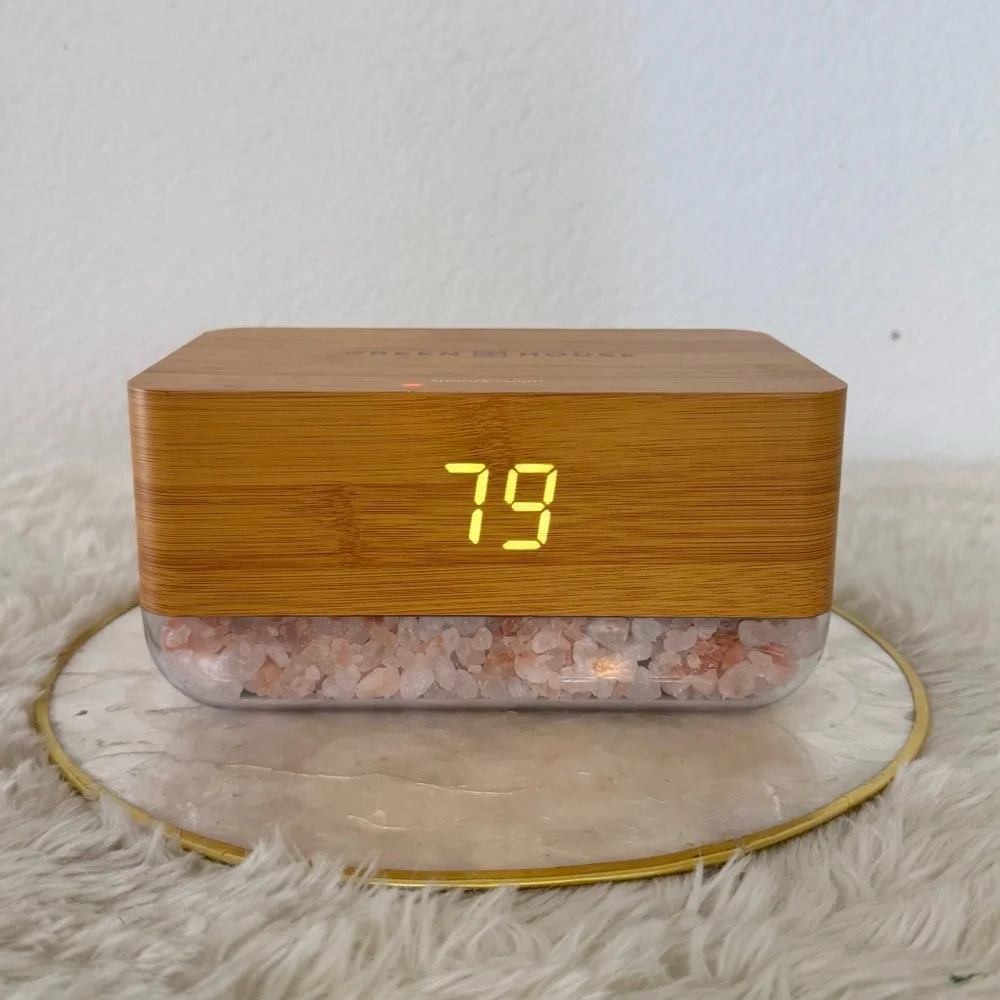 NEW Sunrise Simulator Salt Lamp Alarm Clock Wireless Phone Charger - Picture 3 of 14